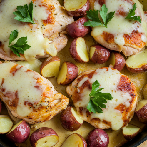 Yummy Garlic Parmesan Chicken & Potatoes for Easy Weeknight Dinners