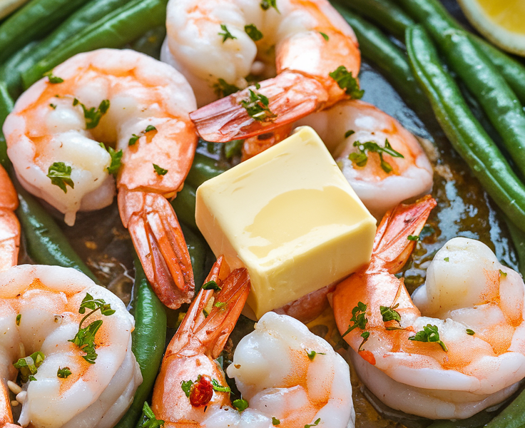 15-Minute Low-Carb Butter Garlic Shrimp & Green Beans