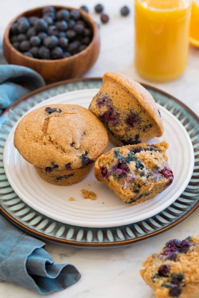 Healthy blueberry muffins