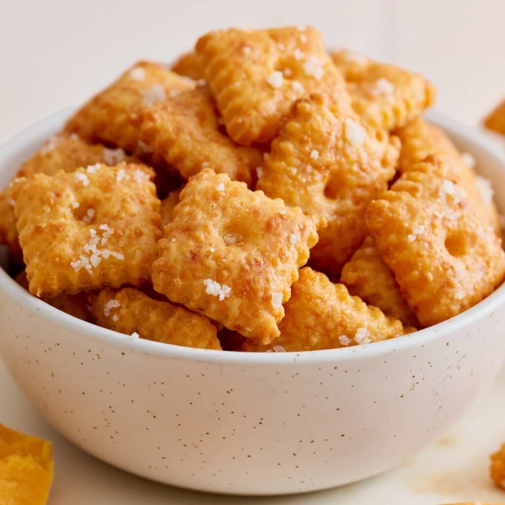 Homemade cheddar cheese crackers