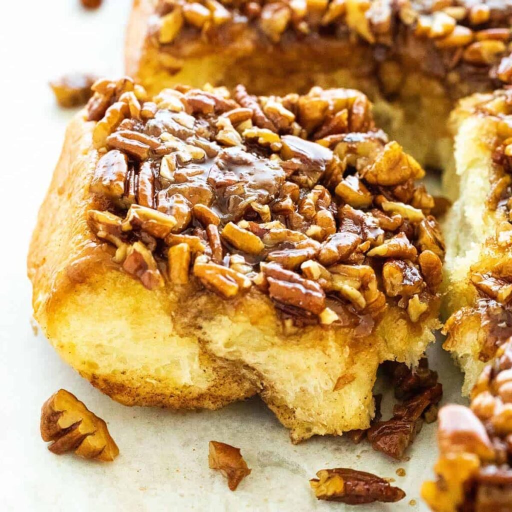 Pecan sticky buns with caramel sauce