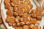 Gingerbread cookies decorated with white icing