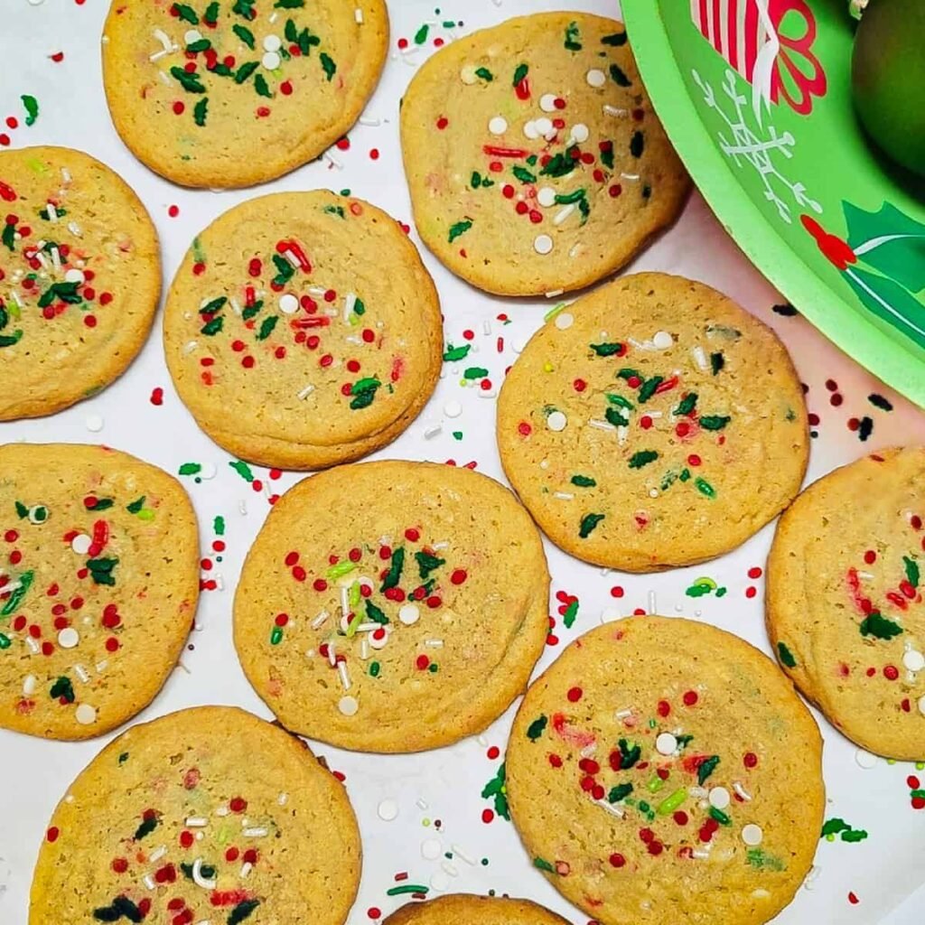 Christmas sprinkle cookies