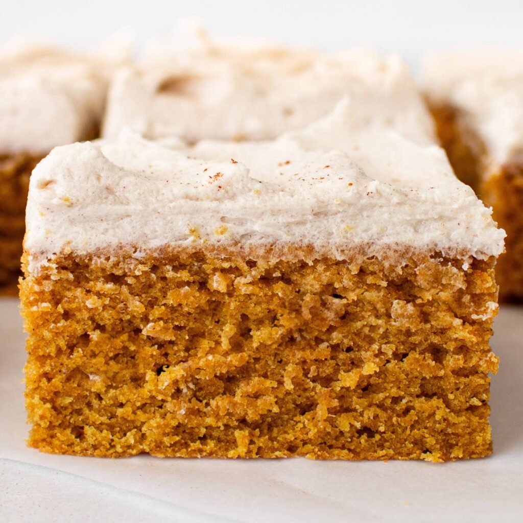 Pumpkin bars with brown sugar frosting