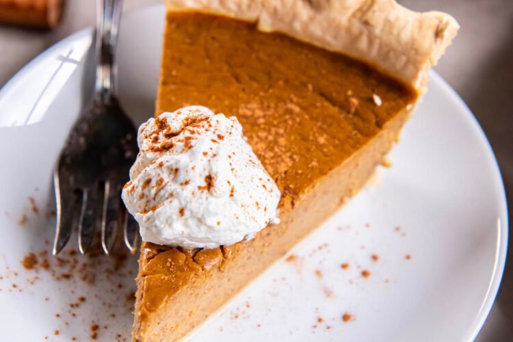 Classic pumpkin pie with a flaky homemade crust