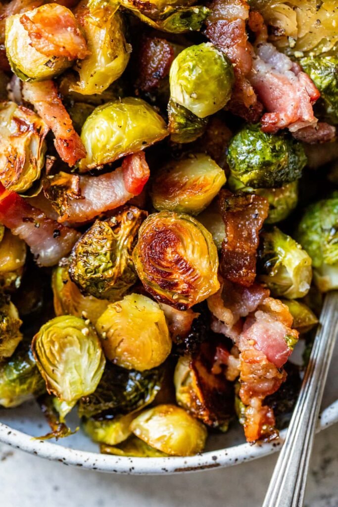 Roasted maple bacon Brussels sprouts