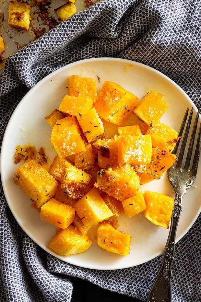 Parmesan roasted butternut squash cubes